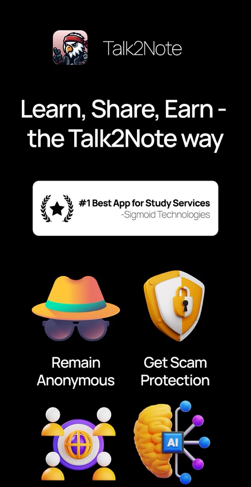 Talk2Note store art: learn, share, earn.